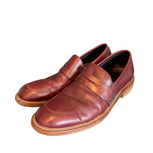 Donald J. Pliner Men’s Slip On Penny Loafers Red Leather Size 9.5 main image 8